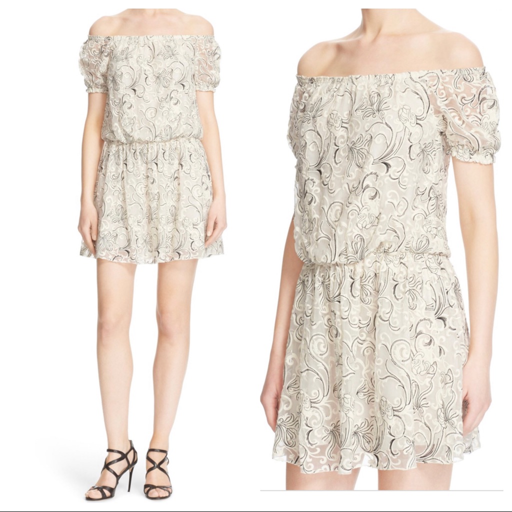 Alice + Olivia Janell Embroidered Silk Dress